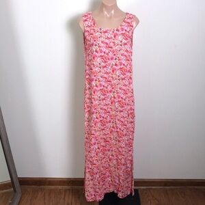 Erika Pink Floral Maxi Slip Dress Y2K Orange